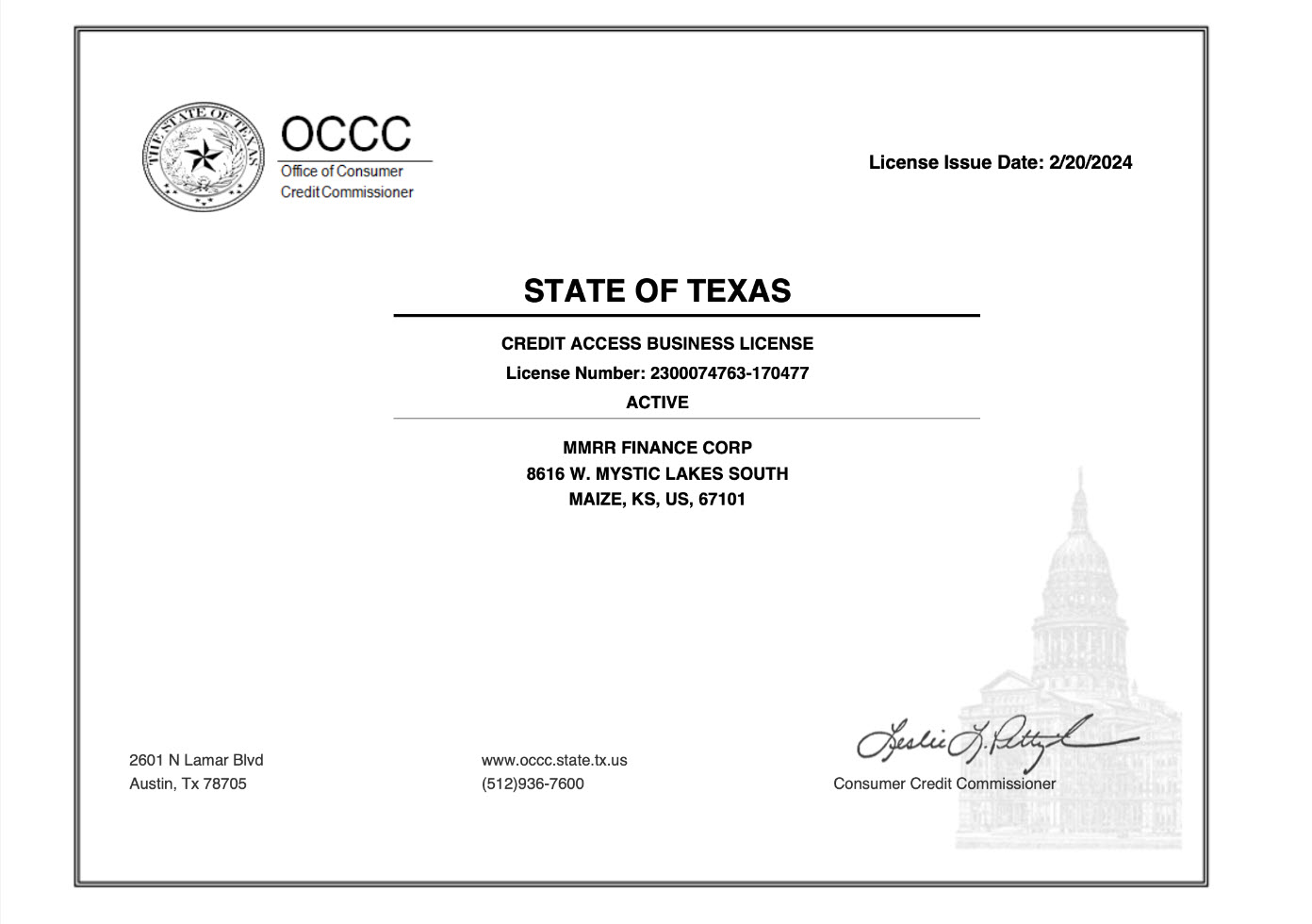 Texas License